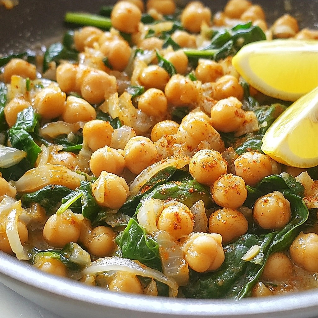 Frugal Chickpea and Spinach Skillet Simple Dish