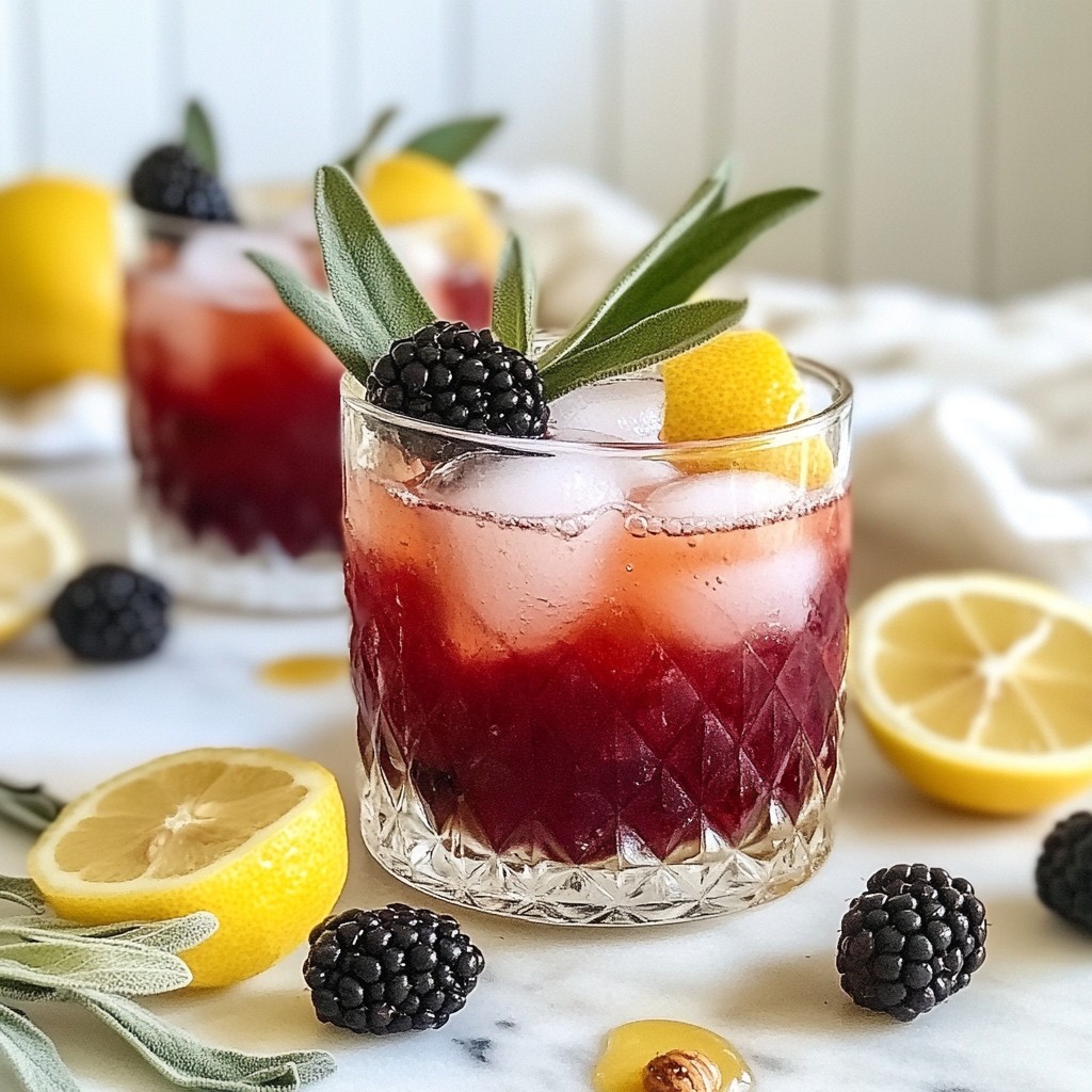 Blackberry Sage Lemon Fizz Refreshing Summer Drink
