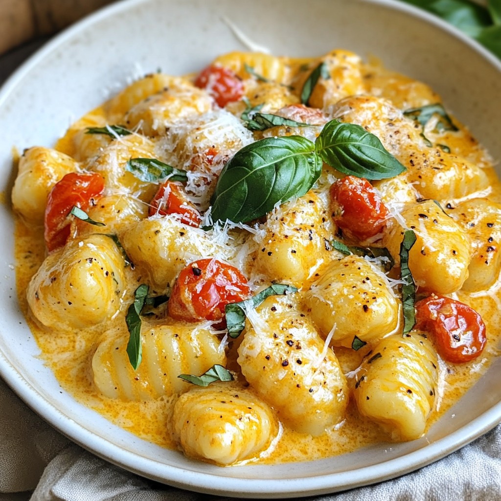 Cheap Creamy Tomato Basil Gnocchi Simple Dinner Delight