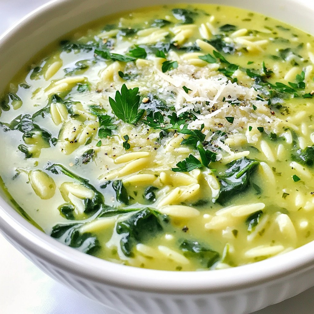 Creamy Spinach Orzo Soup Flavorful and Easy Recipe