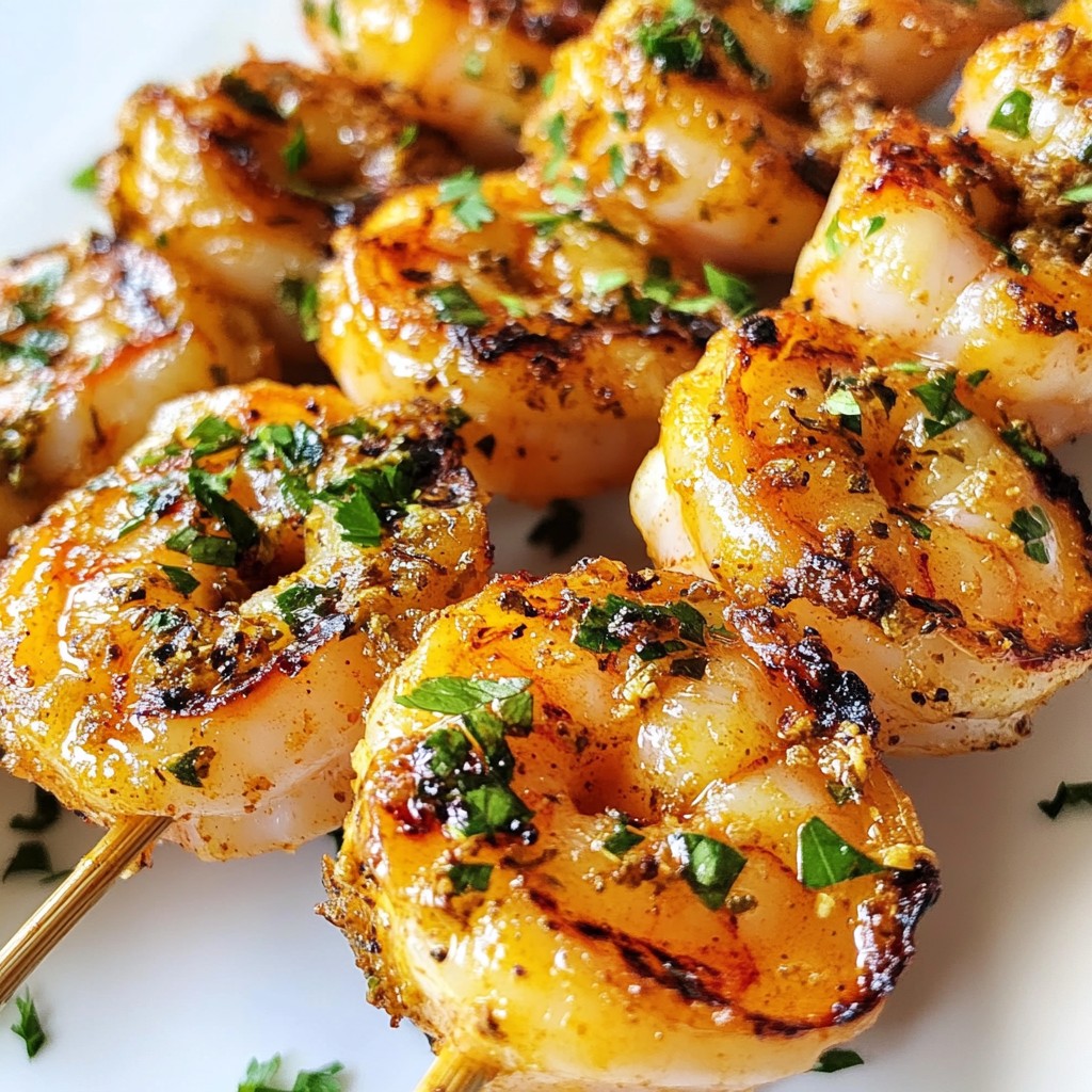 Spicy Garlic Shrimp Skewers Tasty Grilled Delight
