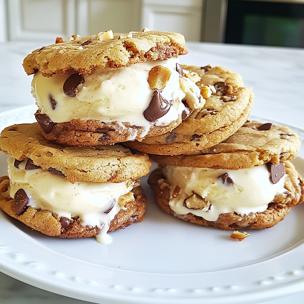 Chocolate Chip Cookie Ice Cream Sandwiches Delight