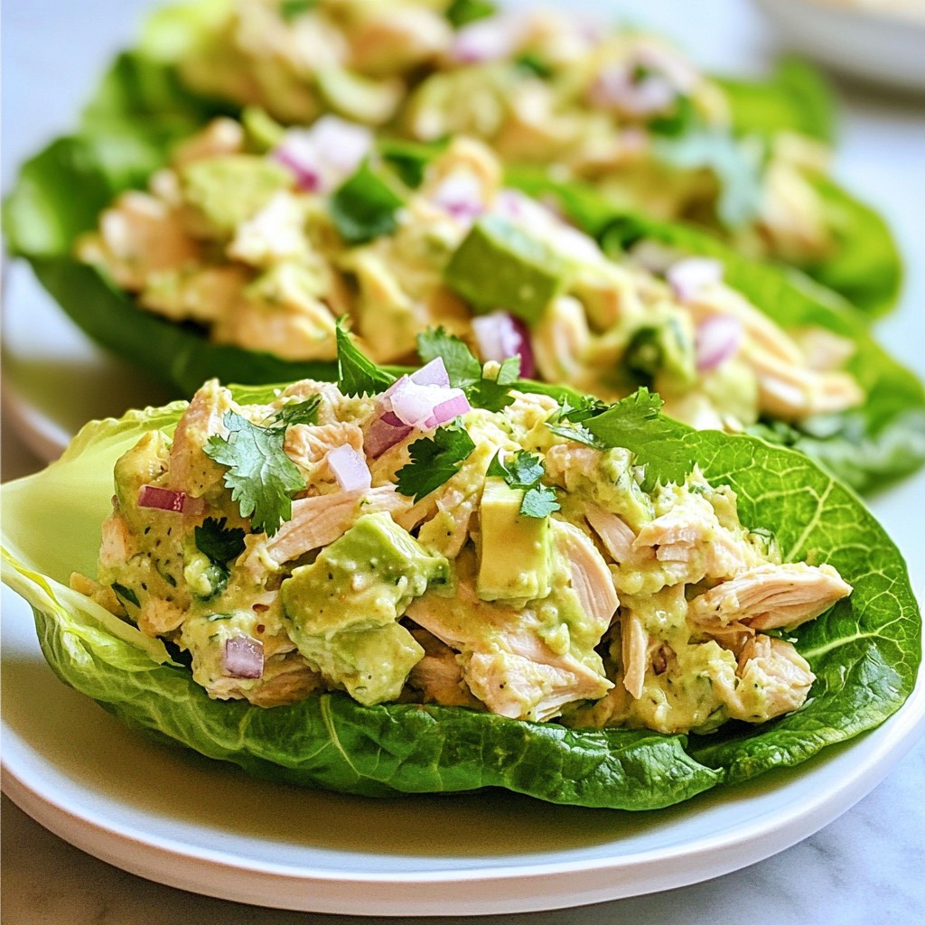 Avocado Chicken Salad Lettuce Boats Easy and Healthy
