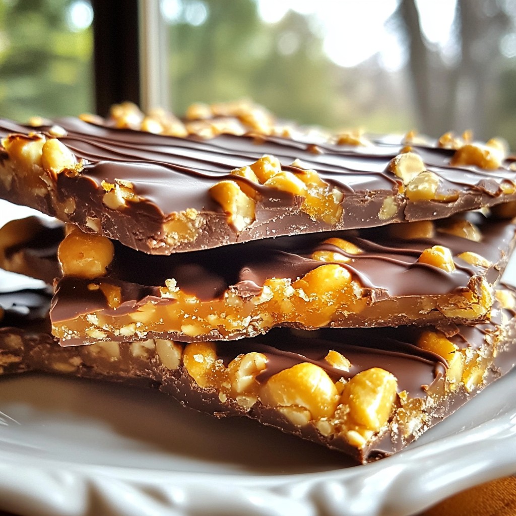 Chocolate Drizzled Peanut Brittle Irresistible Treat