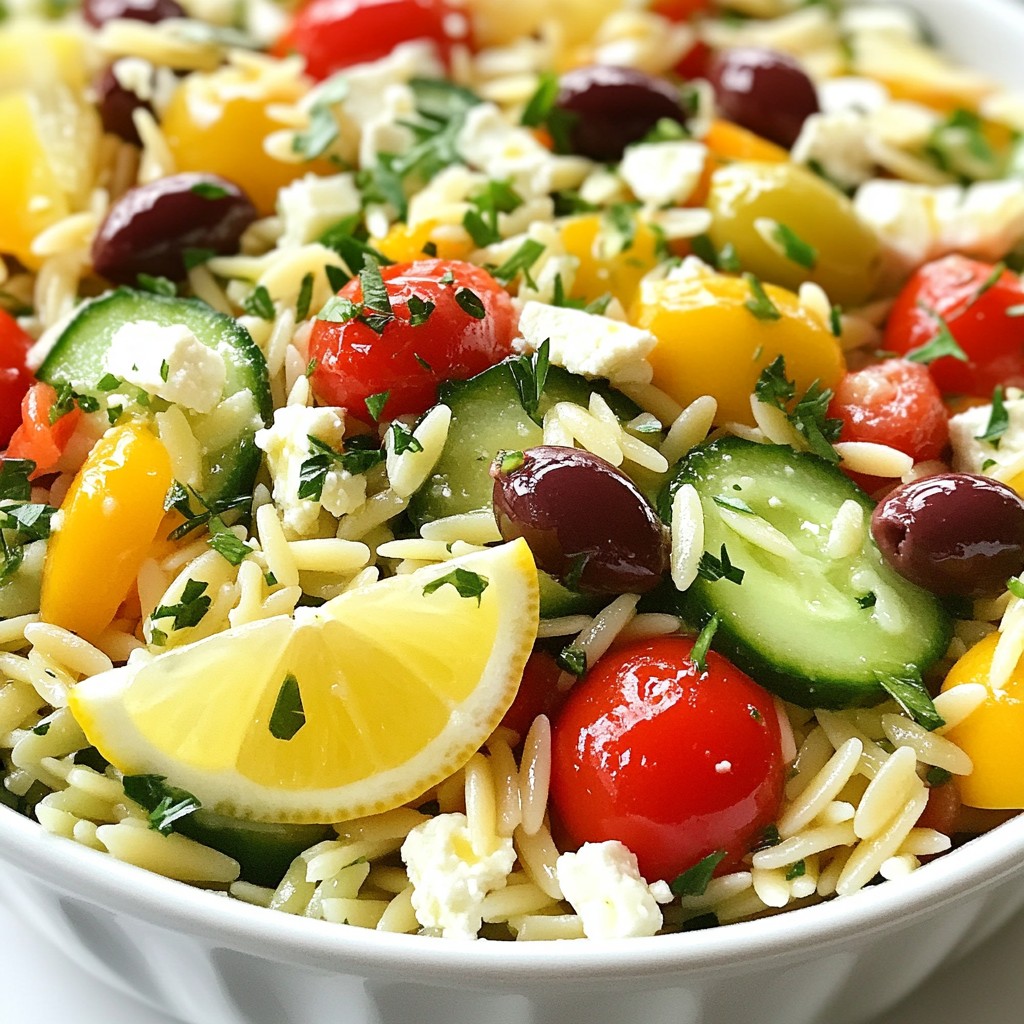 Greek Lemon Orzo Salad Fresh and Flavorful Recipe