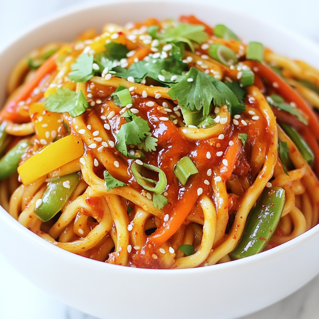 Spicy Korean Gochujang Noodles Simple and Quick Recipe
