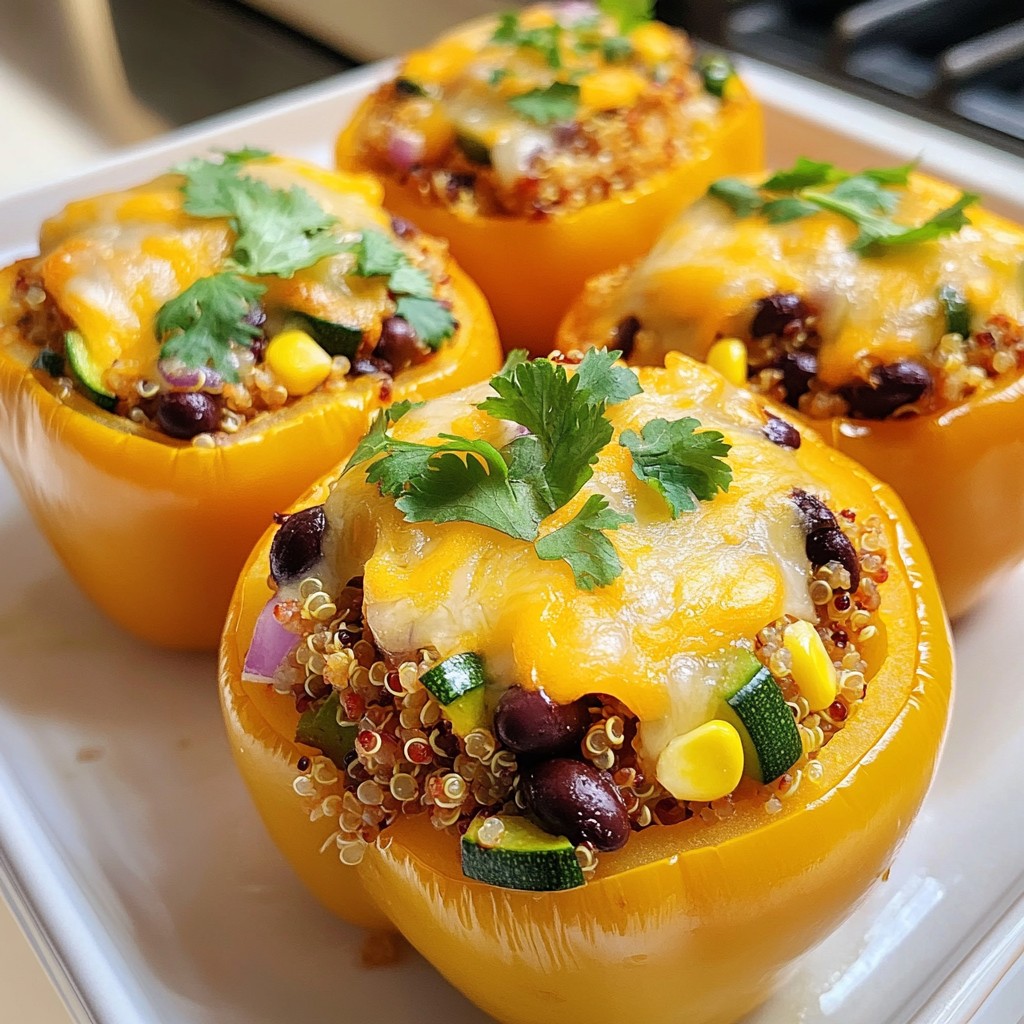 Economical Vegetable and Bean Stuffed Peppers Delight