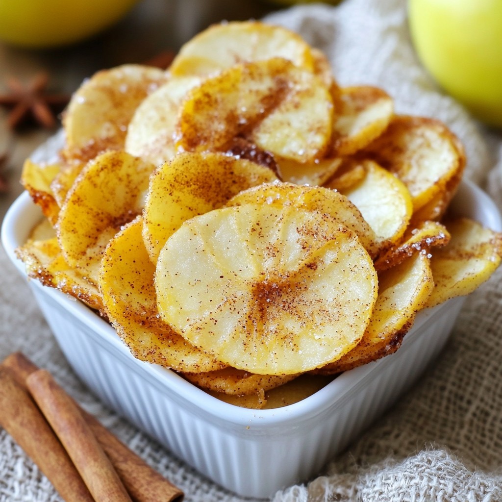 Air Fryer Cinnamon Apple Chips Crunchy Snack Delight
