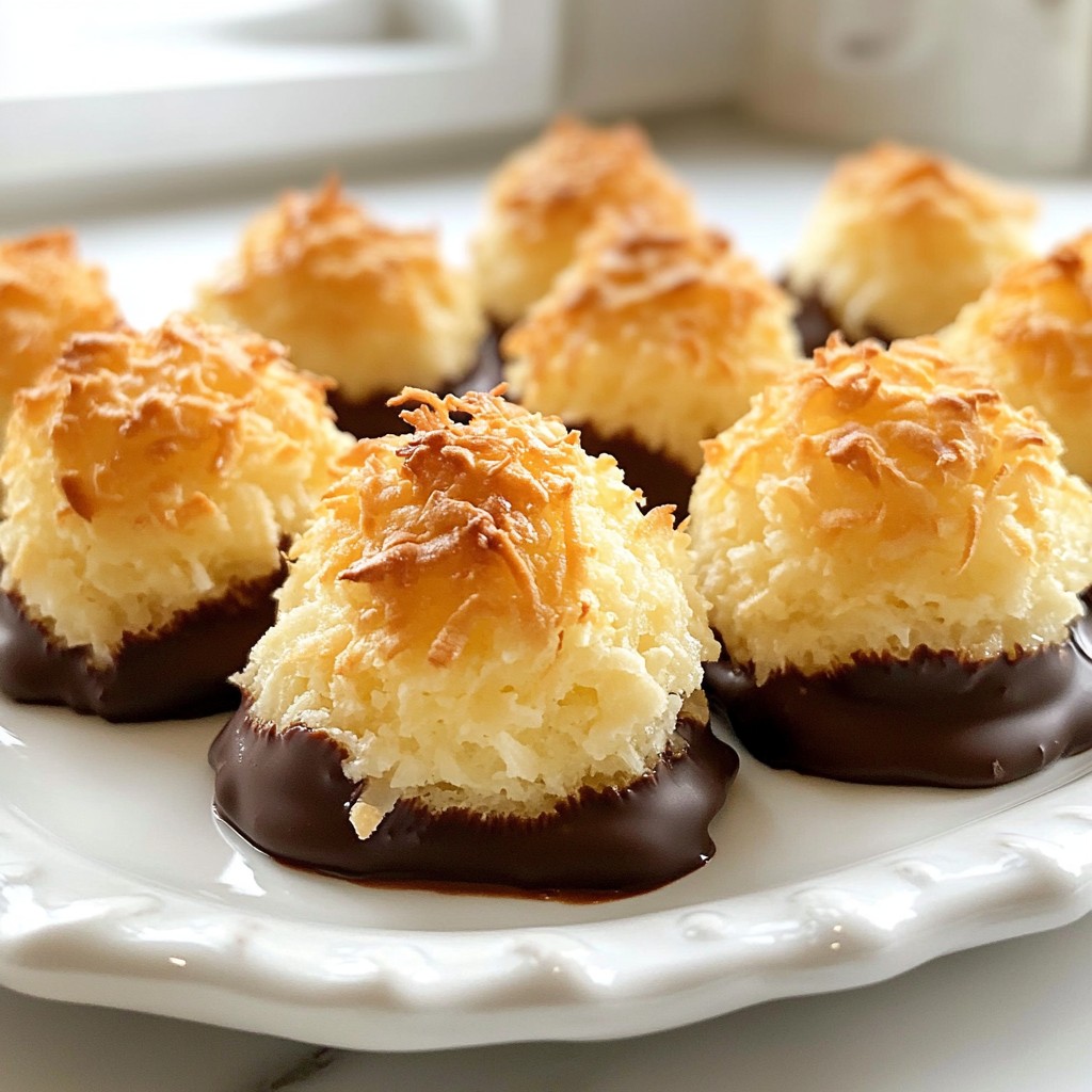 Chocolate Dipped Coconut Macaroons Delightful Treat