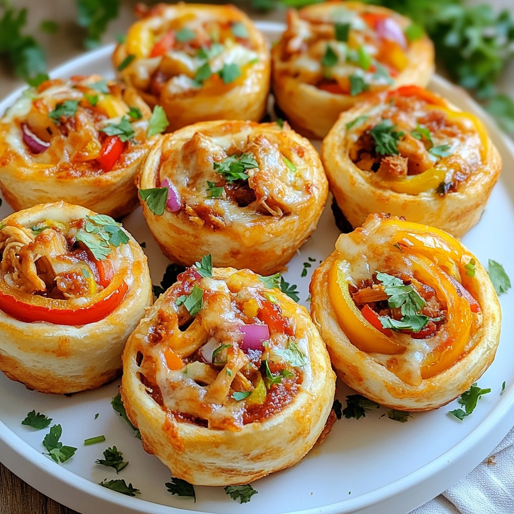 BBQ Chicken Pizza Pinwheels Quick and Easy Snack
