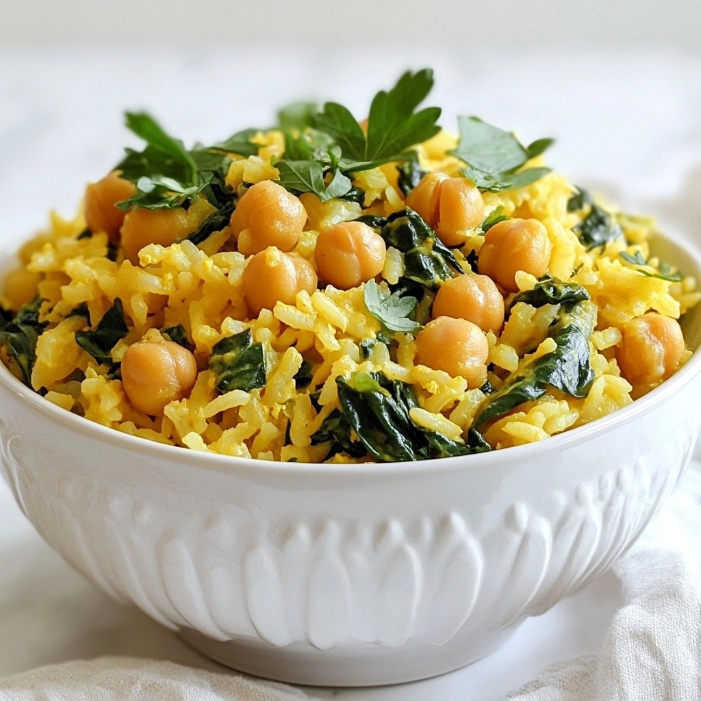 Low-Cost Creamy Spinach and Chickpea Pilaf Delight