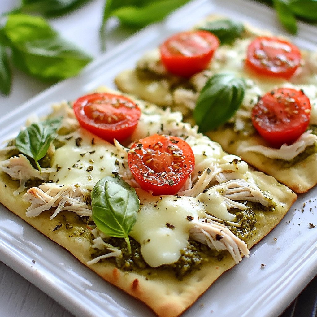 Creamy Chicken Pesto Flatbread Quick and Easy Recipe
