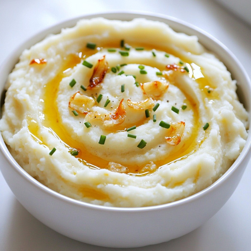 Roasted Garlic Mashed Cauliflower Creamy Comfort Food