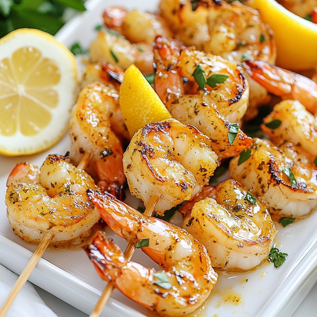 Lemon Herb Grilled Shrimp Skewers Tasty Summer Dish