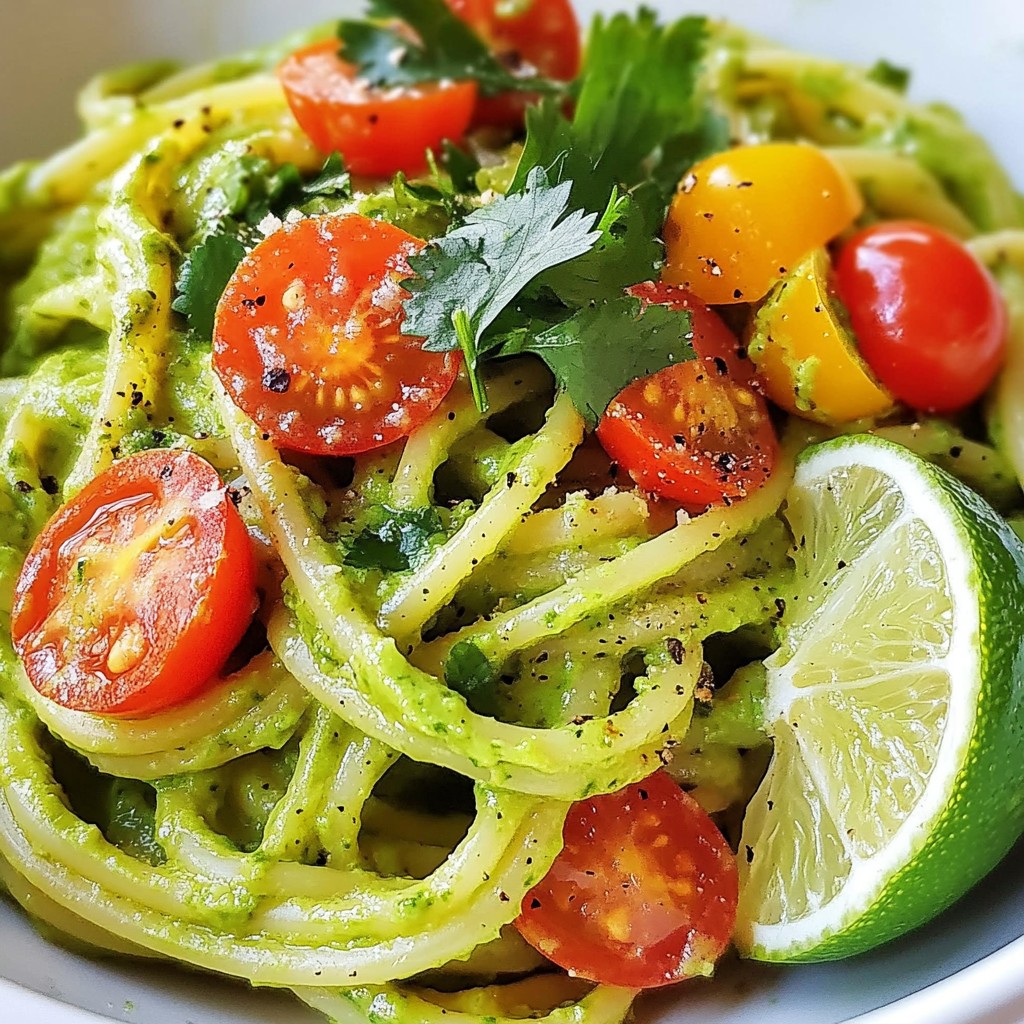 Avocado Cilantro Pasta Flavorful and Fresh Dish