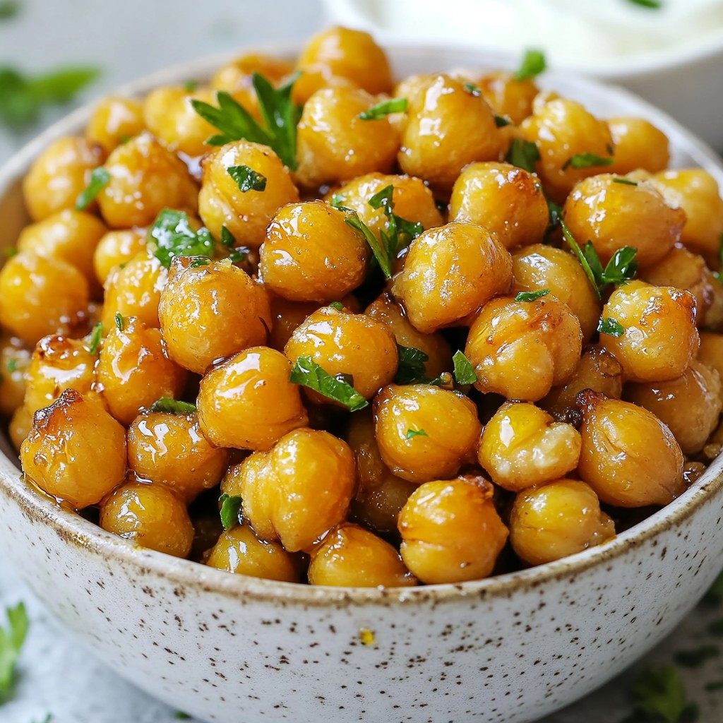 Honey Garlic Roasted Chickpeas Easy and Flavorful Snack