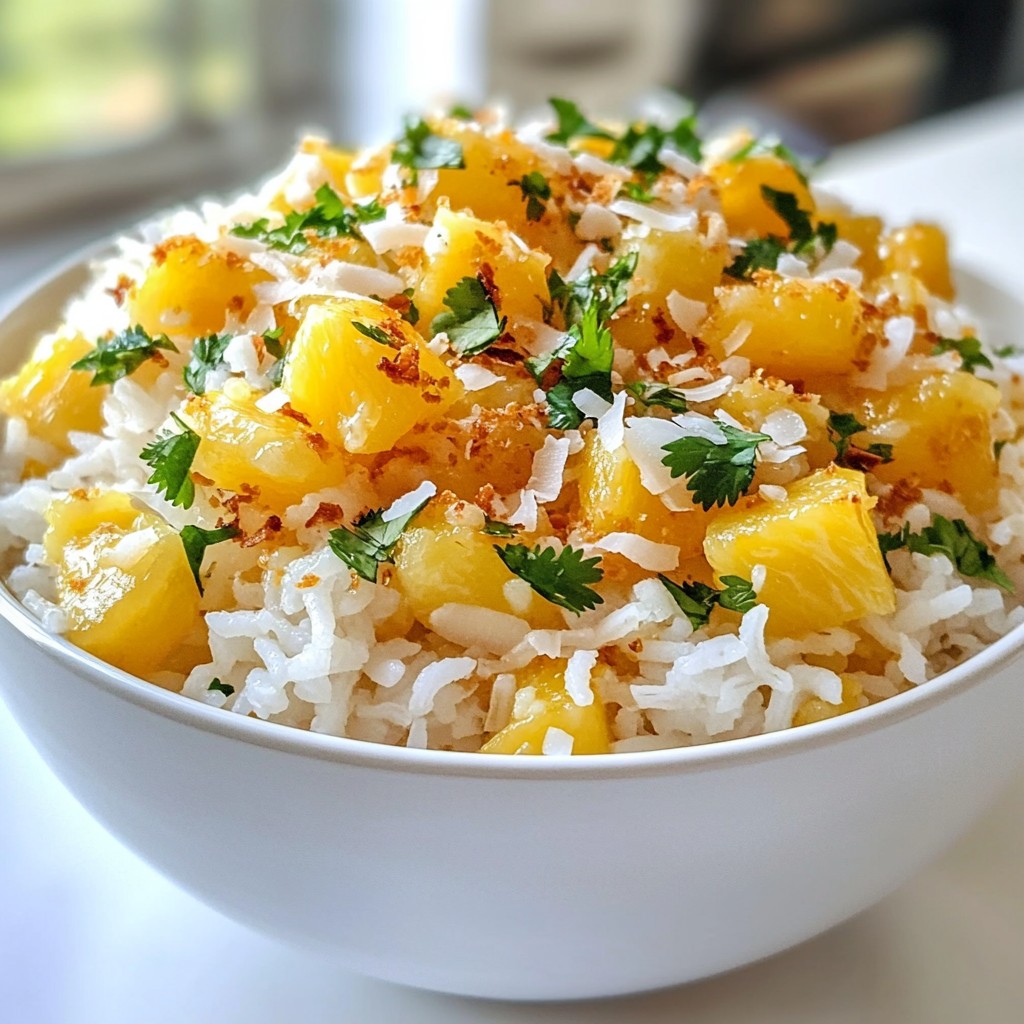 Coconut Pineapple Rice Delightfully Fluffy Side Dish