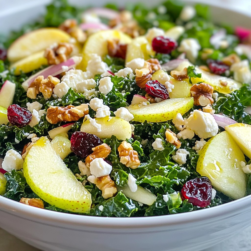 Apple Cranberry Kale Salad Healthy Fresh Delight