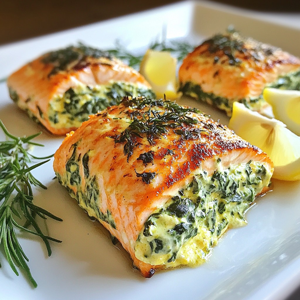 Creamy Spinach Stuffed Salmon Tasty and Easy Recipe