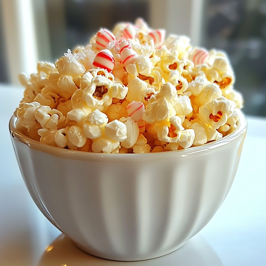 Peppermint White Chocolate Popcorn Festive Holiday Treat
