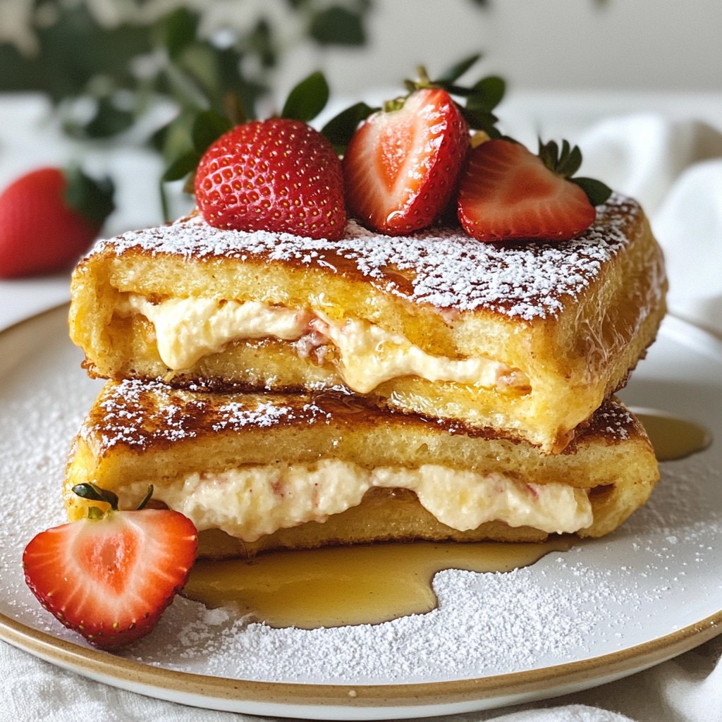 Strawberry Cheesecake Stuffed French Toast Delight